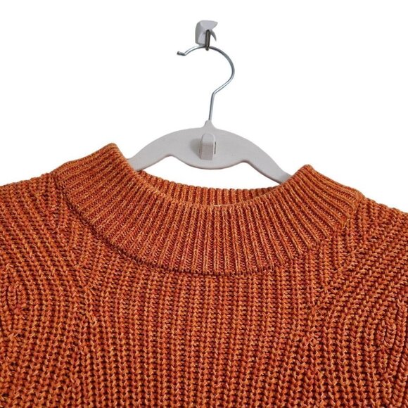 H&M Womens Sweater Small Orange Chunky Knit Pullover‎ Crewneck - Picture 2 of 10